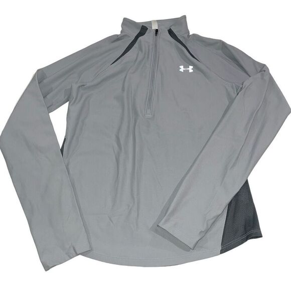 Under Armour Heat Gear Light‎ & Dark Grey 1/4 Zip Pullover - Size Small - Picture 1 of 9